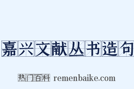 嘉兴文献丛书造句是什么意思的图片